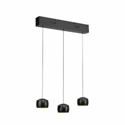 JUST LIGHT. LED-Hängelampe Ballini, schwarz, 3-fl., Switchmo