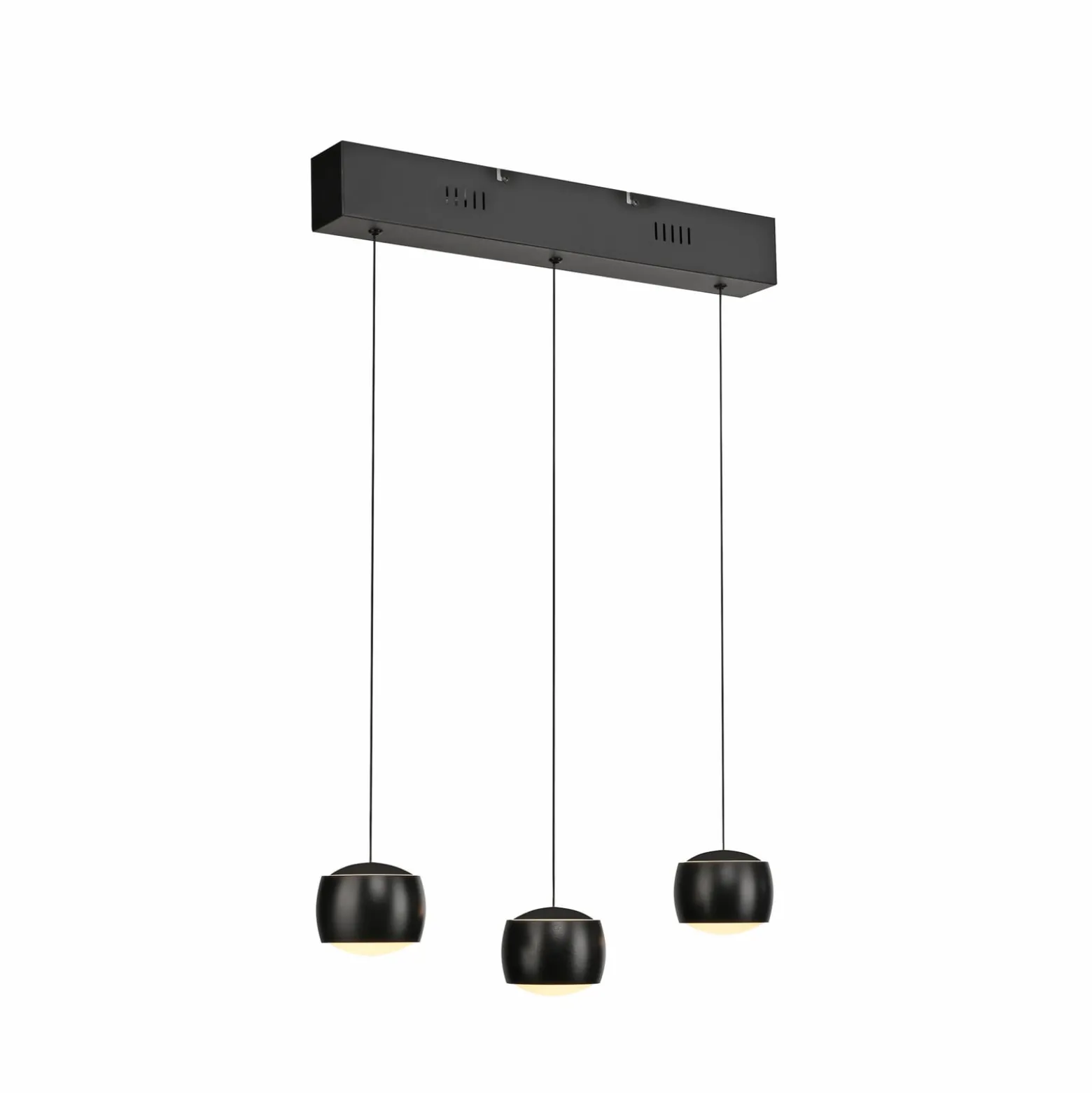 JUST LIGHT. LED-Hängelampe Ballini, schwarz, 3-fl., Switchmo