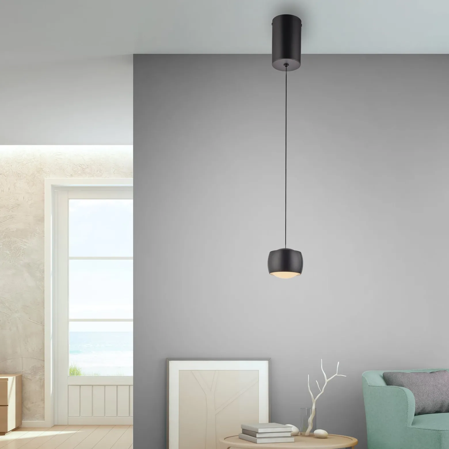 JUST LIGHT. LED-Hängeleuchte Ballini, schwarz, Switchmo