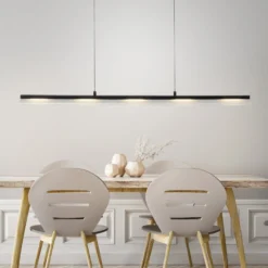 JUST LIGHT. LED-Hängeleuchte Nele, schwarz, Eisen, Glas
