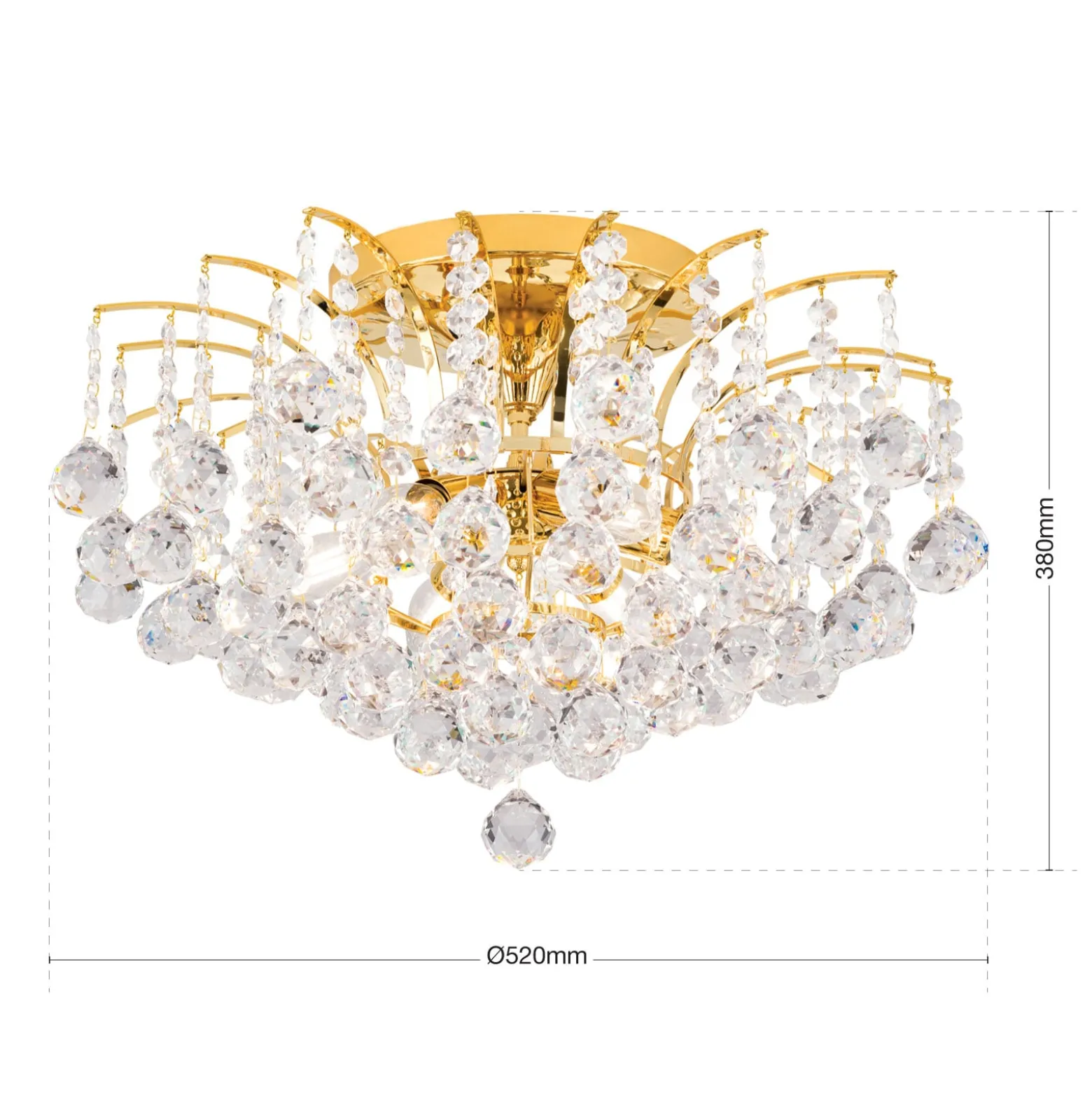 24 Karat vergoldete Deckenleuchte LENNARDA