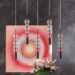 KARE Hängeleuchte Candy Bar Colore, Glas, 5-flg., GU10