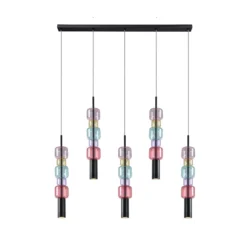 KARE Hängeleuchte Candy Bar Colore, Glas, 5-flg., GU10