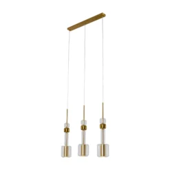 KARE Hängeleuchte Candy Bar, goldfarben, Stahl, Glas, 3-flg.