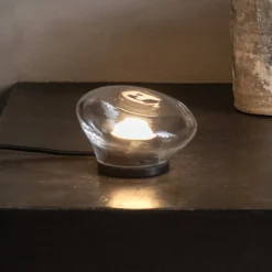 Karman Agua LED-Tischleuchte Ø13cm Glas klar