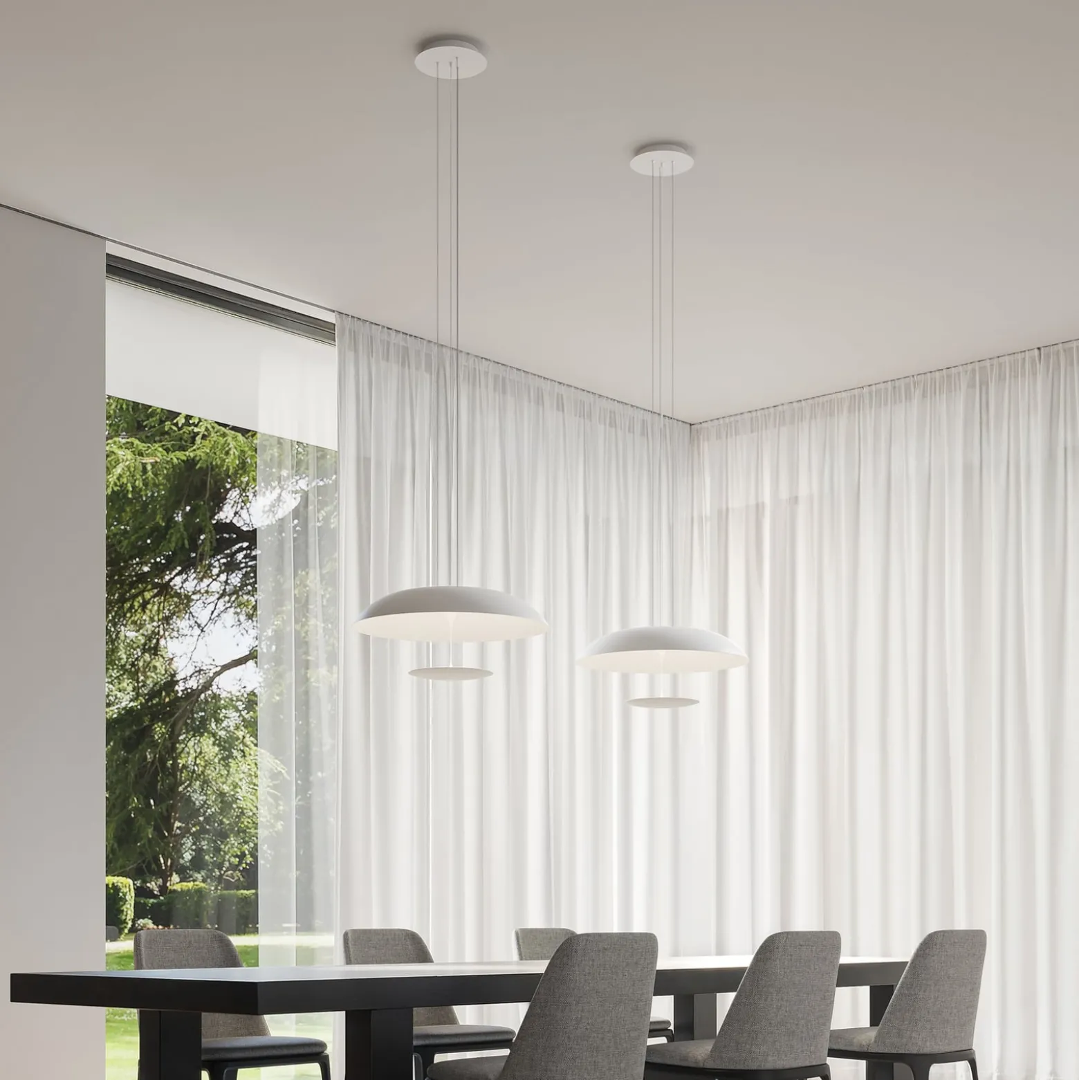 Karman LED-Hängeleuchte BLANCO, Ø 92 cm, weiß, Metall