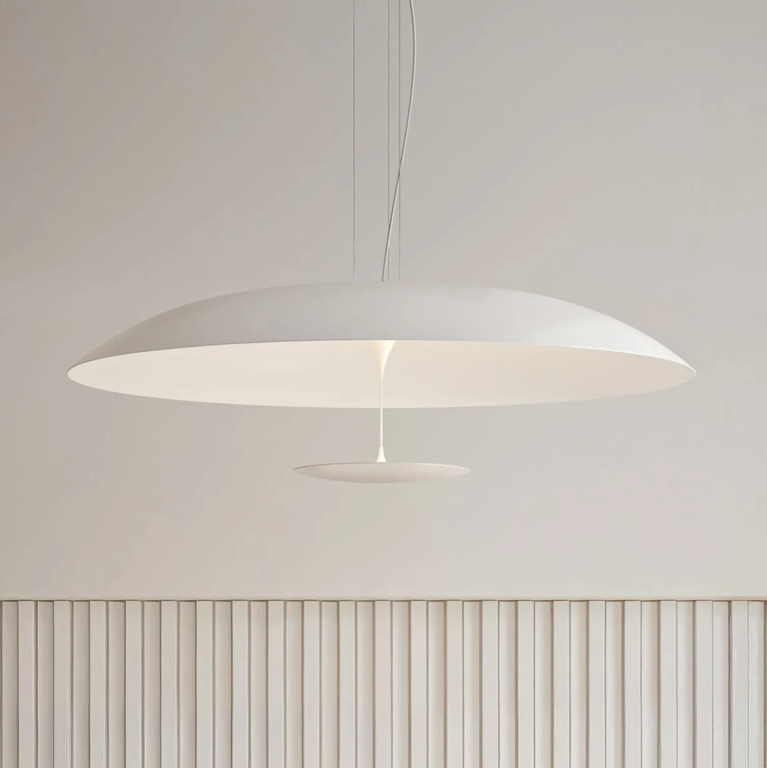 Karman LED-Hängeleuchte BLANCO, Ø 92 cm, weiß, Metall