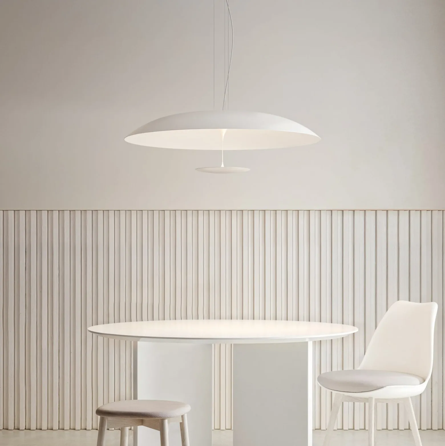 Karman LED-Hängeleuchte BLANCO, Ø 92 cm, weiß, Metall