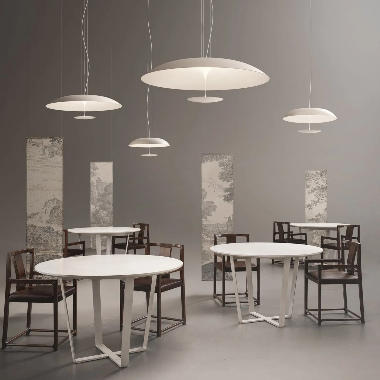 Karman LED-Hängeleuchte BLANCO, Ø 92 cm, weiß, Metall