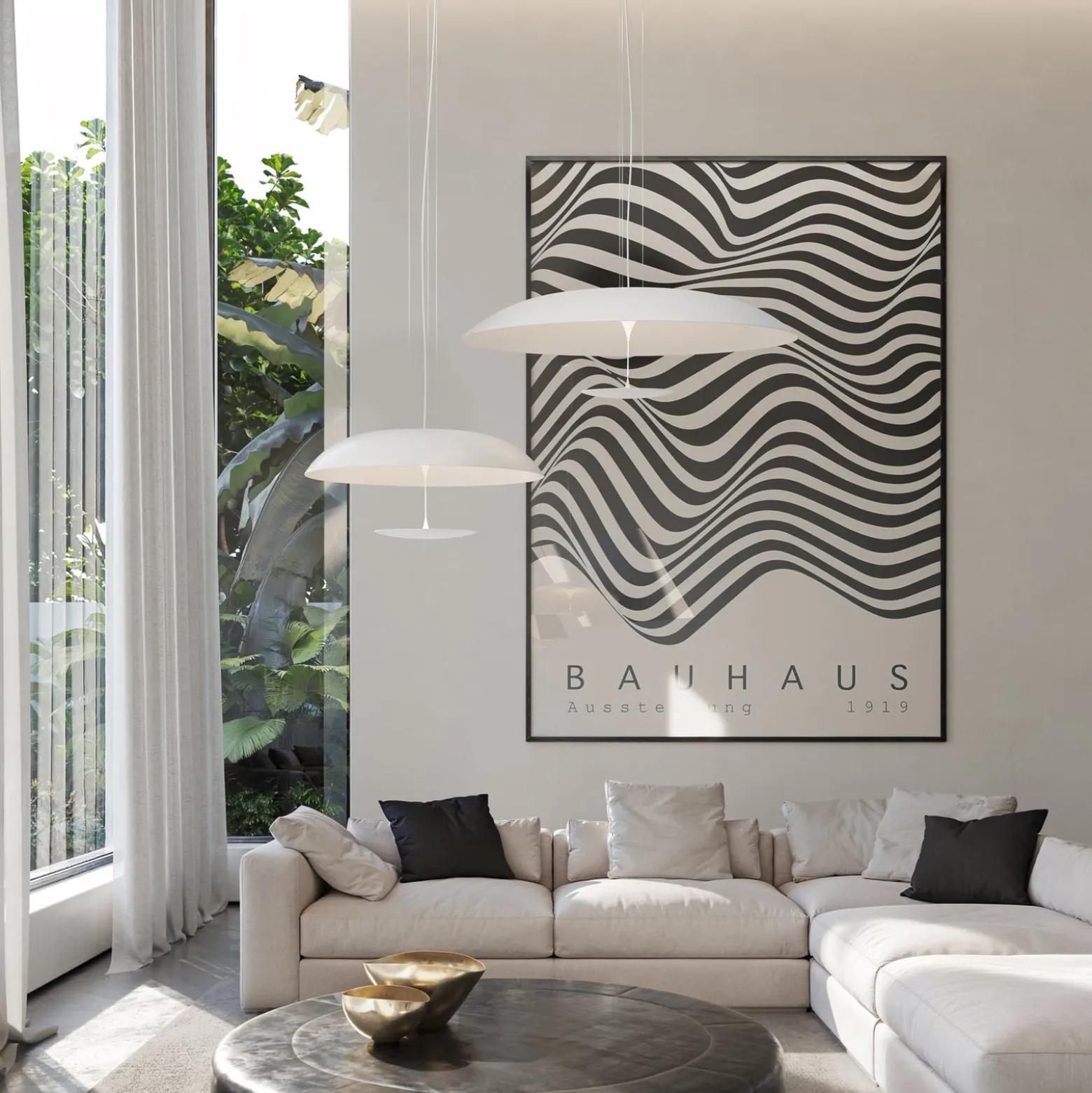 Karman LED-Hängeleuchte BLANCO, Ø 92 cm, weiß, Metall