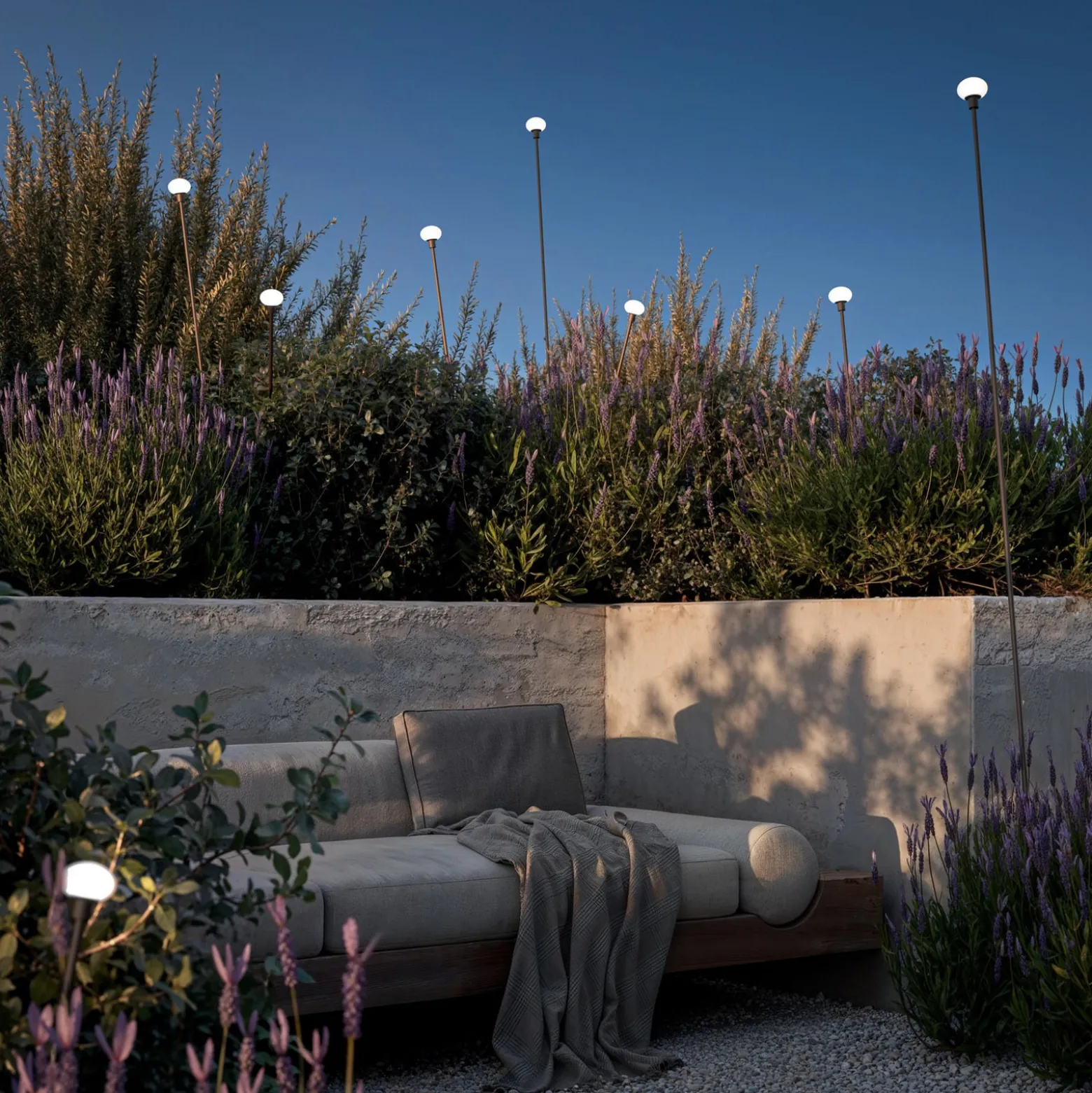 Karman LED-Wegeleuchte MINUIT, Höhe 210 cm, schwarz, IP65