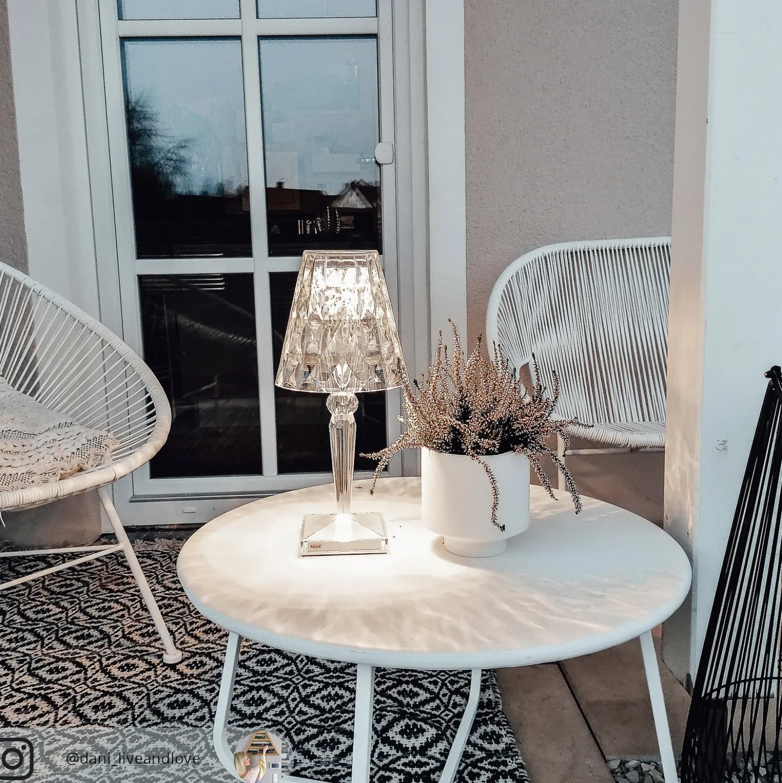 Kartell Big Battery - Tischlampe IP54, transparent