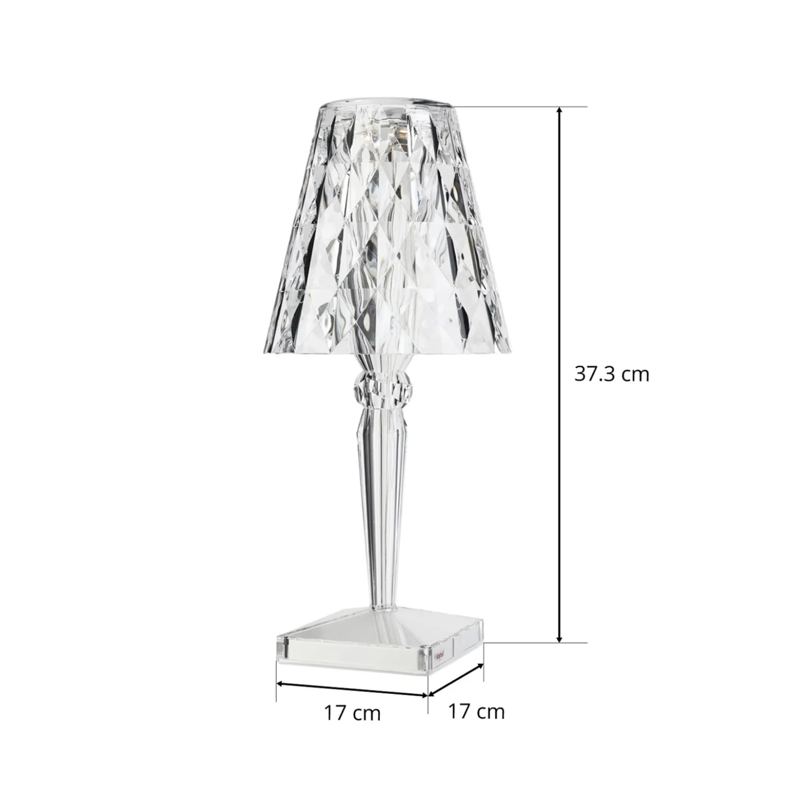 Kartell Big Battery - Tischlampe IP54, transparent