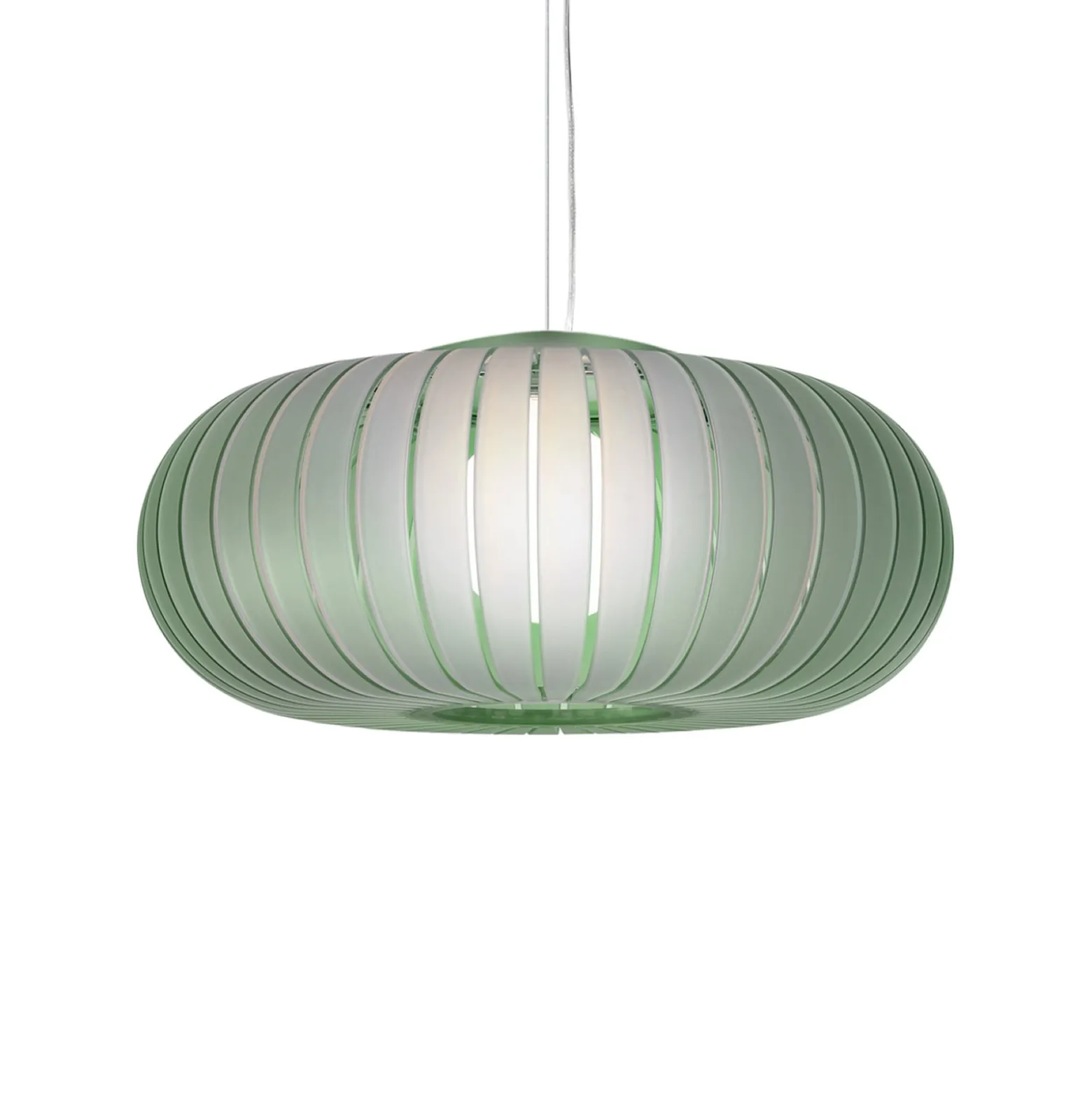 Kartell Hängeleuchte Teresa Frozen, salbeigrün, Ø 50 cm, E27