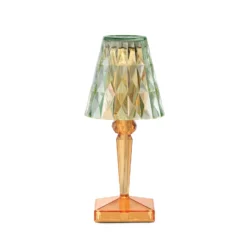 Kartell LED-Akku-Tischlampe Battery, 30cm, grün/orange, IP54