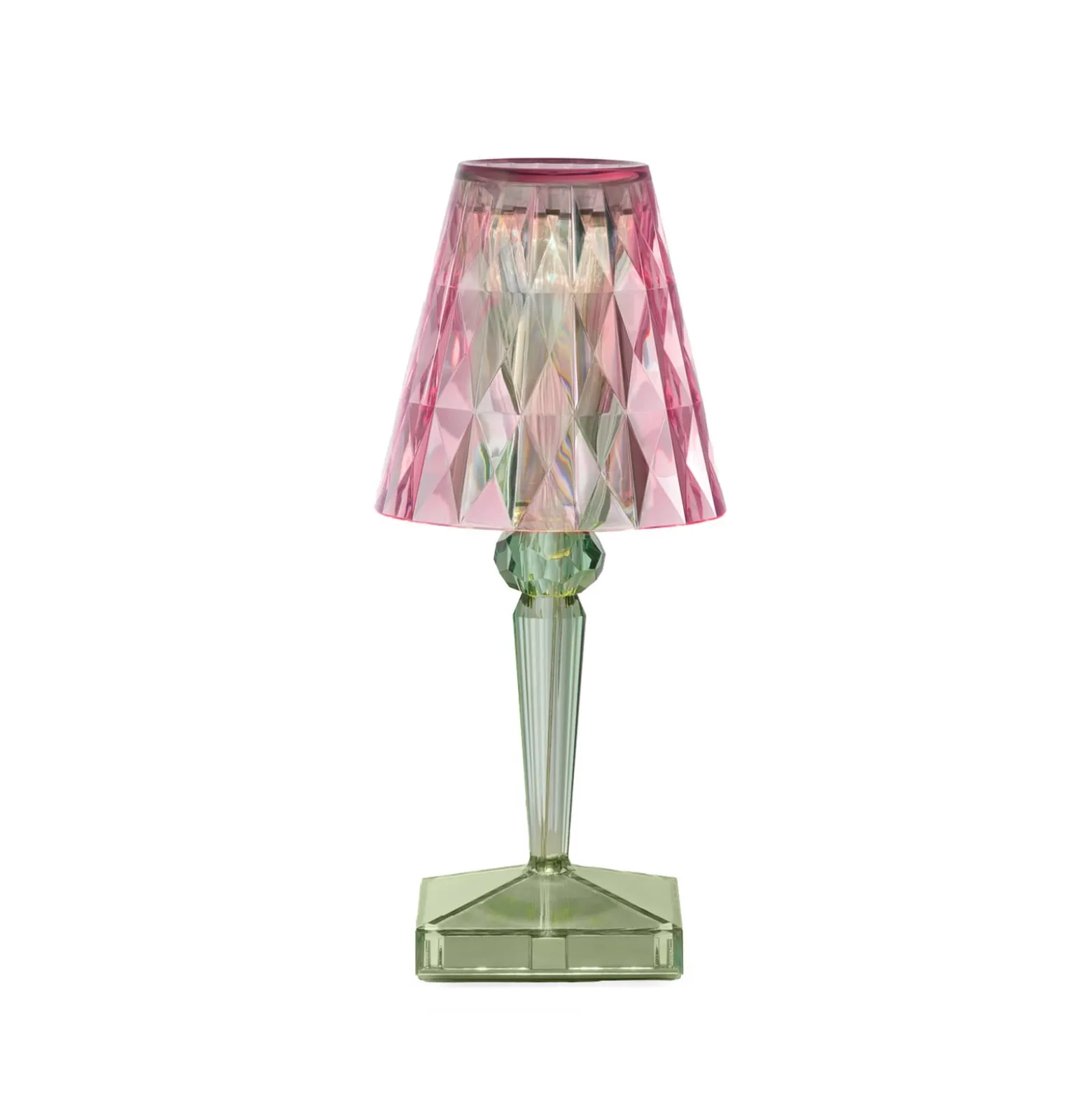 Kartell LED-Akku-Tischlampe Battery, 30 cm, pink/grün, IP54
