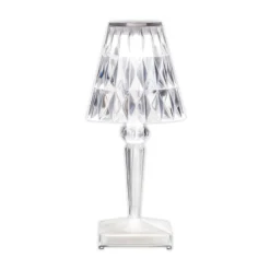 Kartell LED-Akku-Tischlampe Battery, 30cm, transparent, IP54