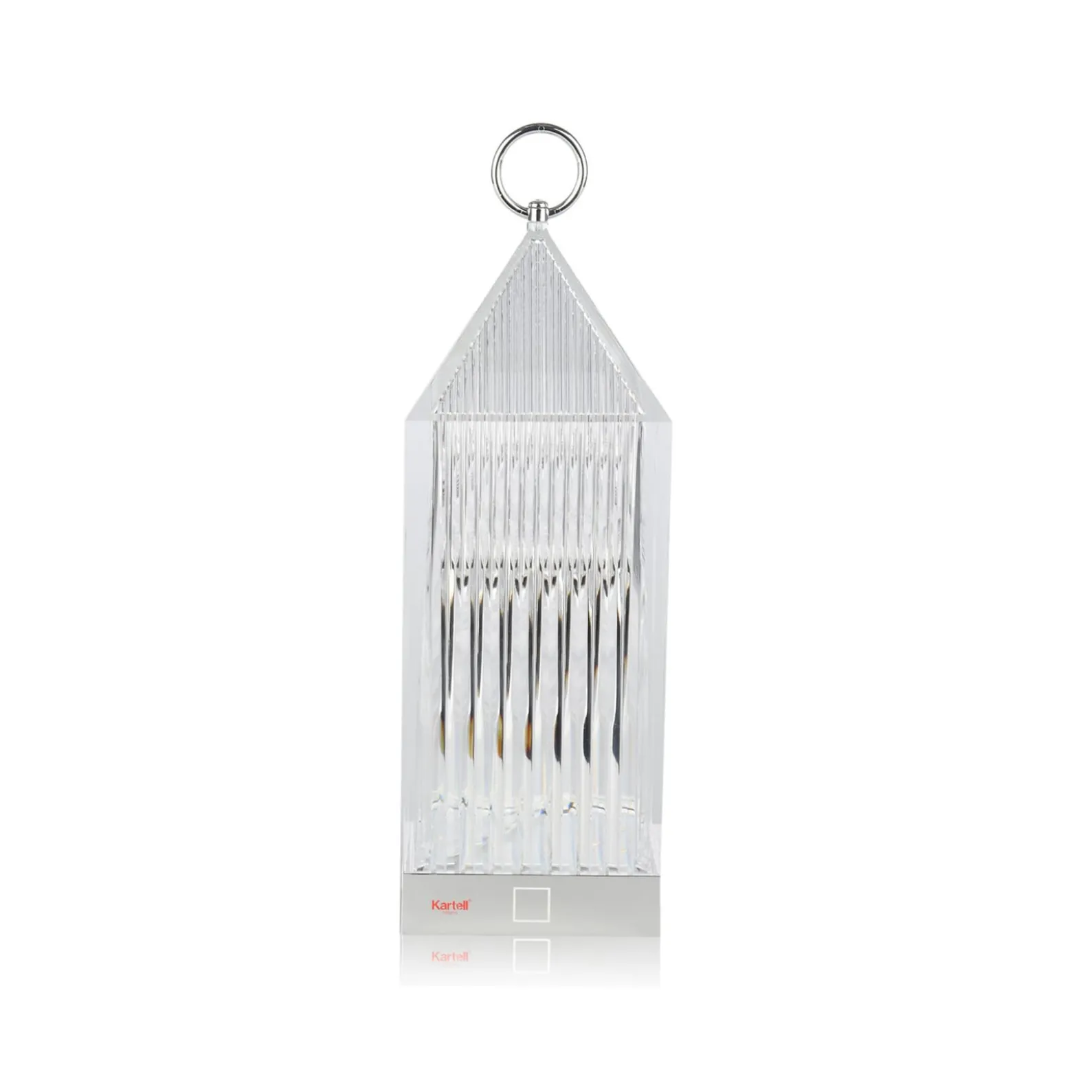 Kartell LED-Akku-Tischlampe Lantern, crystal, recycelt, IP54