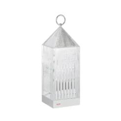 Kartell LED-Akku-Tischlampe Lantern, crystal, recycelt, IP54