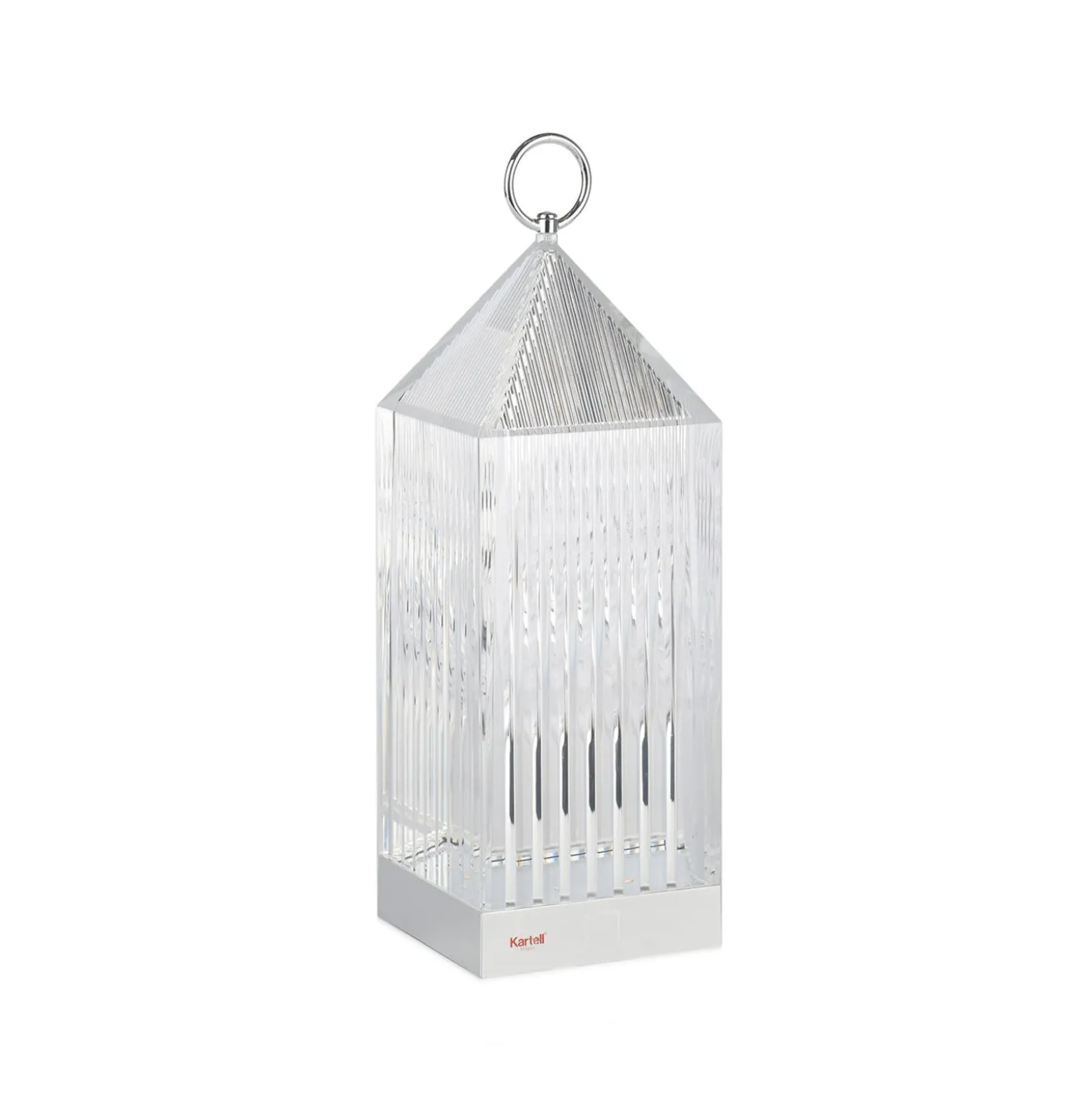 Kartell LED-Akku-Tischlampe Lantern, crystal, recycelt, IP54