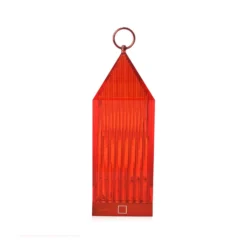 Kartell LED-Akku-Tischlampe Lantern, rot, recycelt, IP54