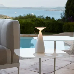 Kartell LED-Akku-Tischleuchte Camomille, weiß, Höhe 24 cm