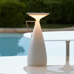 Kartell LED-Akku-Tischleuchte Camomille, weiß, Höhe 24 cm
