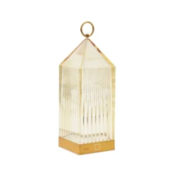 Kartell LED-Akku-Tischleuchte Lantern, amber, recycelt, IP54
