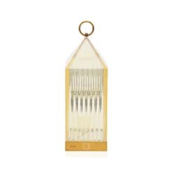 Kartell LED-Akku-Tischleuchte Lantern, amber, recycelt, IP54