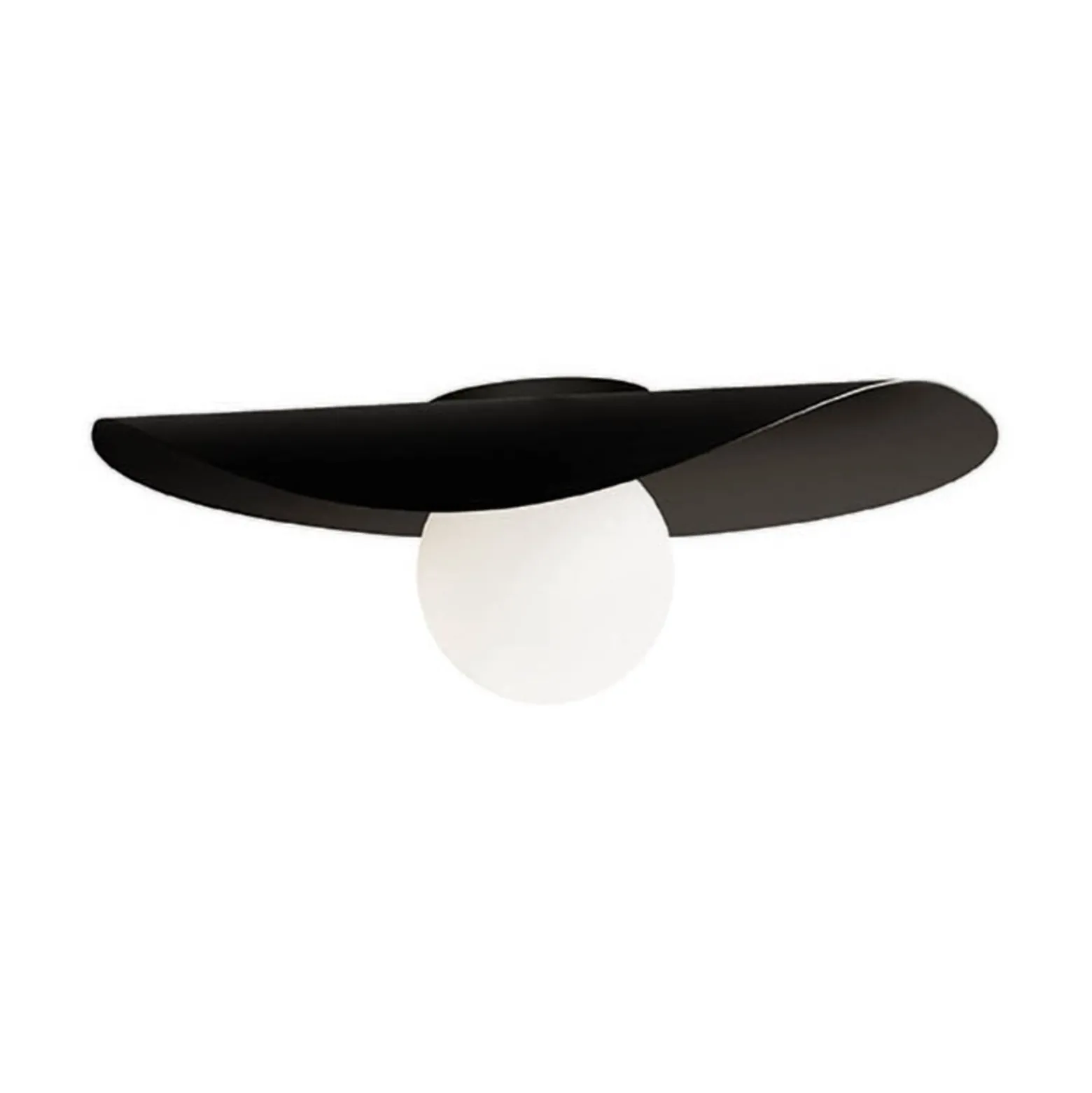 kdln Deckenleuchte Flow, schwarz, Ø 35 cm, Metall/Glas