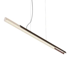 kdln Hängelampe Dala linear, sandweiß/holz, 3.000 K 150 cm