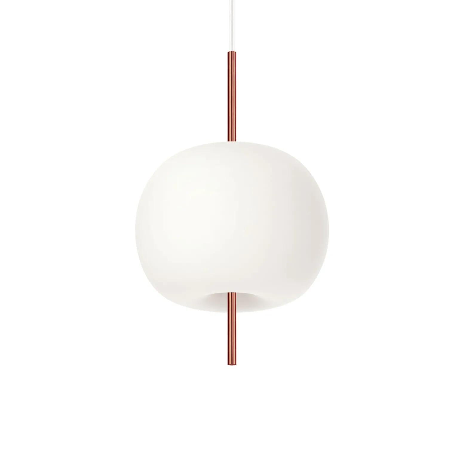 kdln Hängelampe Kushi, kupferfarben/weiß, Ø 16 cm, Glas