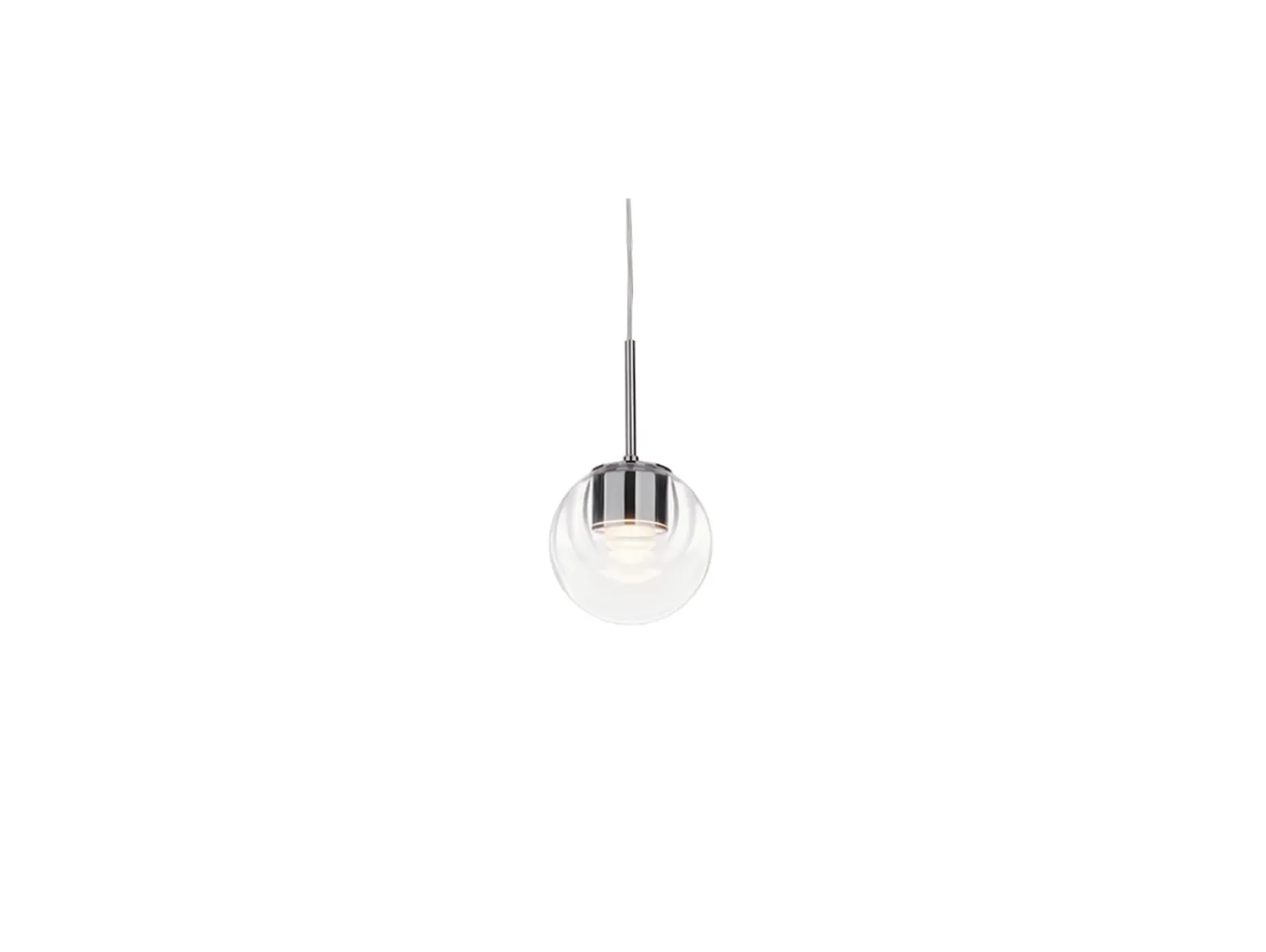 kdln LED-Hängeleuchte Dew, chromfarben, 1-flammig, Ø 11 cm