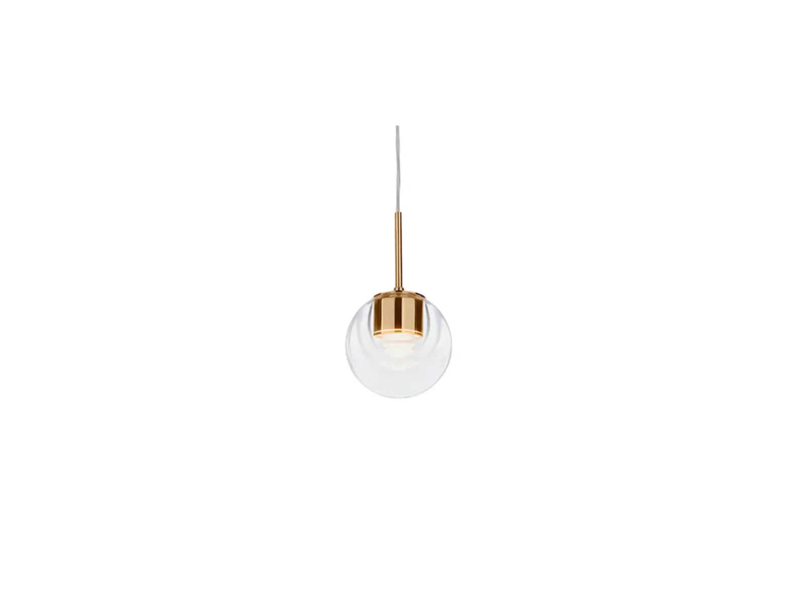 kdln LED-Hängeleuchte Dew, messingfarben, 1-flammig, Ø 11 cm