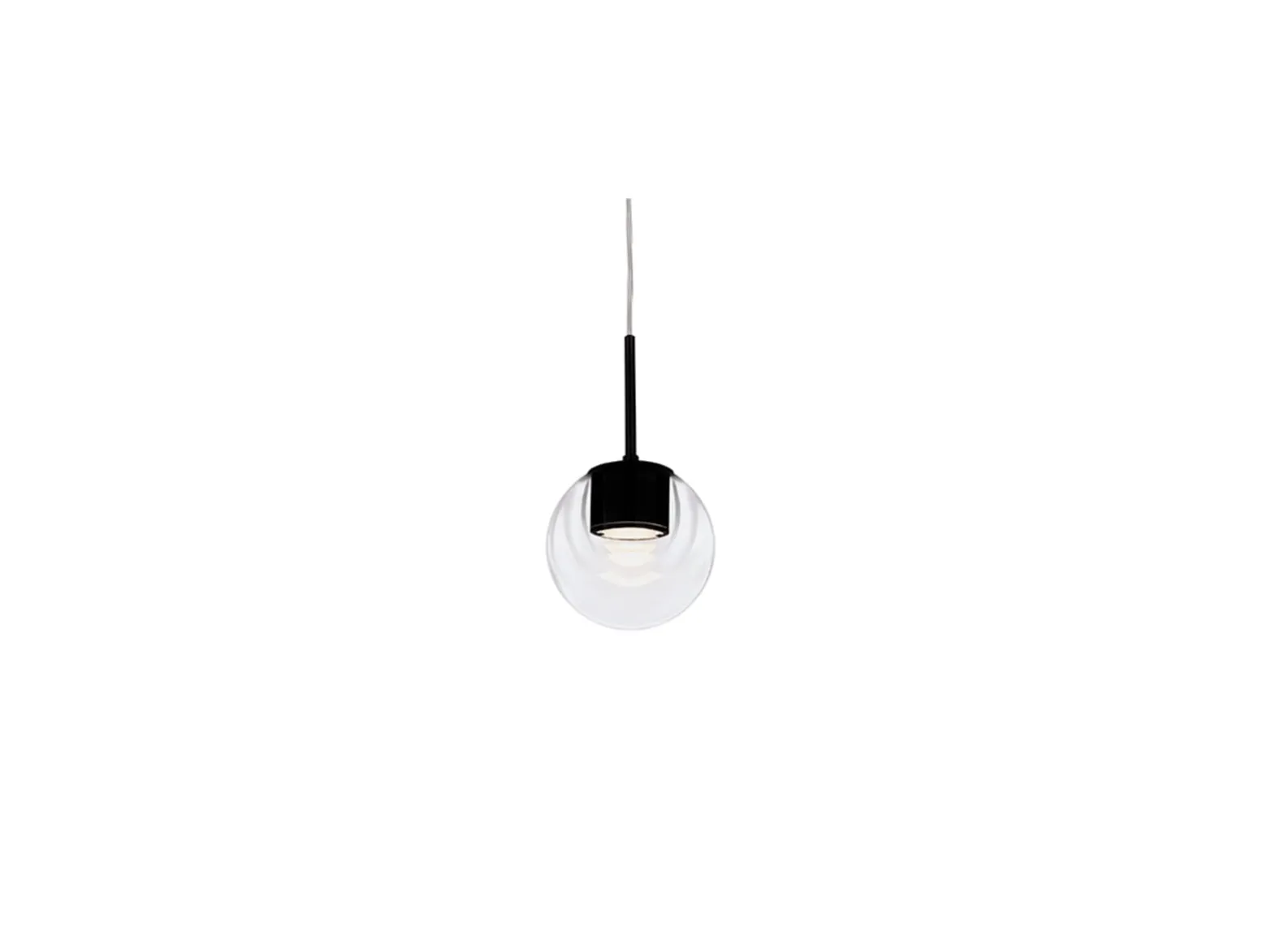 kdln LED-Hängeleuchte Dew, schwarz, 1-flammig, Ø 11 cm