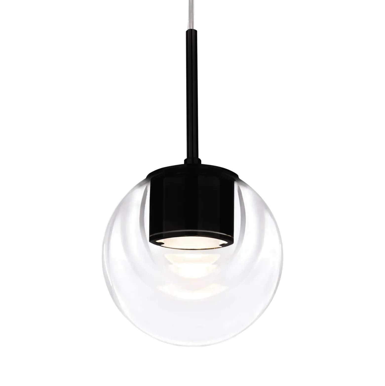 kdln LED-Hängeleuchte Dew, schwarz, 1-flammig, Ø 11 cm