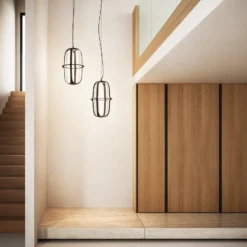 kdln LED-Pendelleuchte Kooi, schwarz, Ø 30 cm Metall/Glas