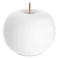 kdln LED-Tischleuchte Kushi, weiß/kupfer, Ø 17 cm, Glas