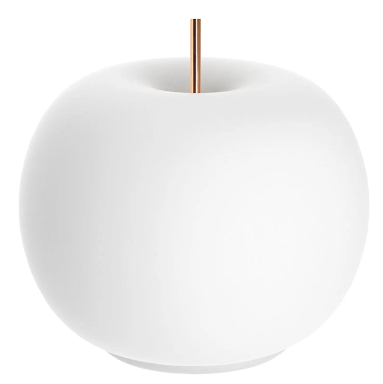 kdln LED-Tischleuchte Kushi, weiß/kupfer, Ø 17 cm, Glas