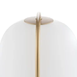 kdln Tischlampe Lannà, weiß/gold, Höhe 40 cm, Glas