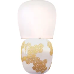 kdln Tischleuchte Hive, weiß, Höhe 47 cm Keramik/Glas