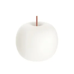 kdln Tischleuchte Kushi, kupfer/weiß, Ø 33 cm, Glas