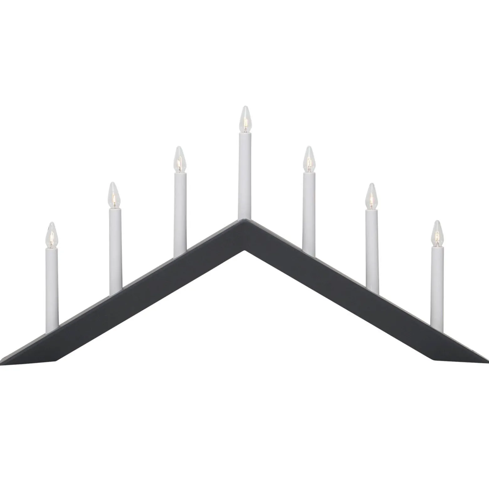 Kerzenleuchter Arrow, flach, 7flammig, schwarz