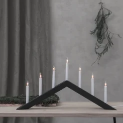 Kerzenleuchter Arrow, flach, 7flammig, schwarz