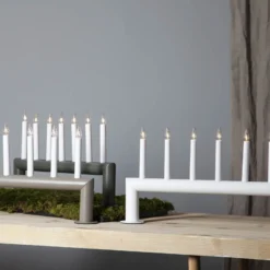 Kerzenleuchter Circum, gerade, 7flammig, graubraun