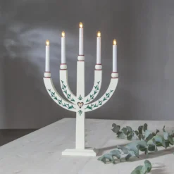 Kerzenleuchter Elias Tradition fünfflammig weiß