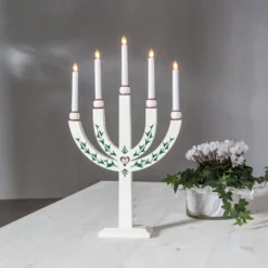Kerzenleuchter Elias Tradition fünfflammig weiß