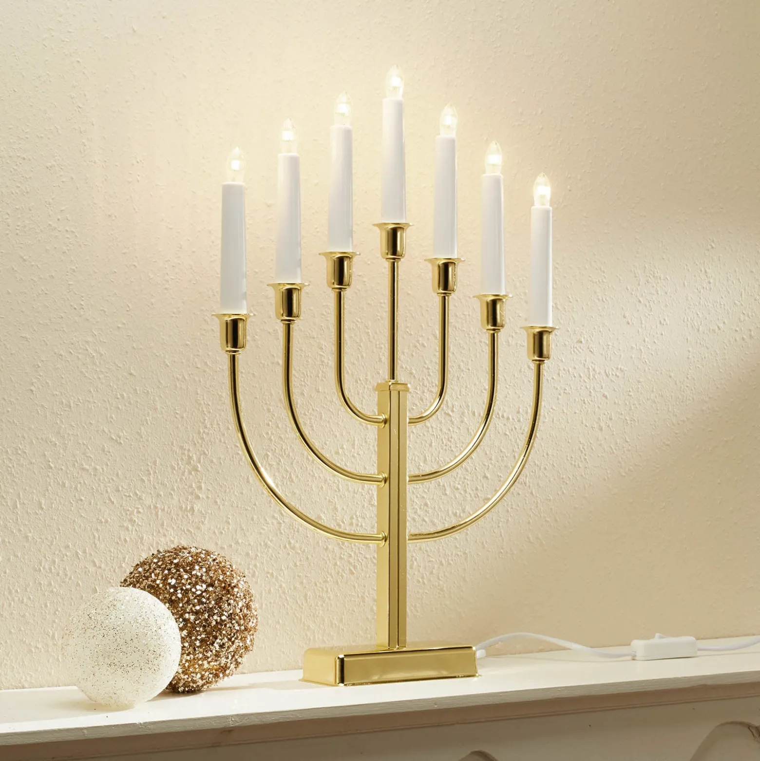 Kerzenleuchter Kristina, Höhe 47 cm, E10 LED, 7-flg., Metall