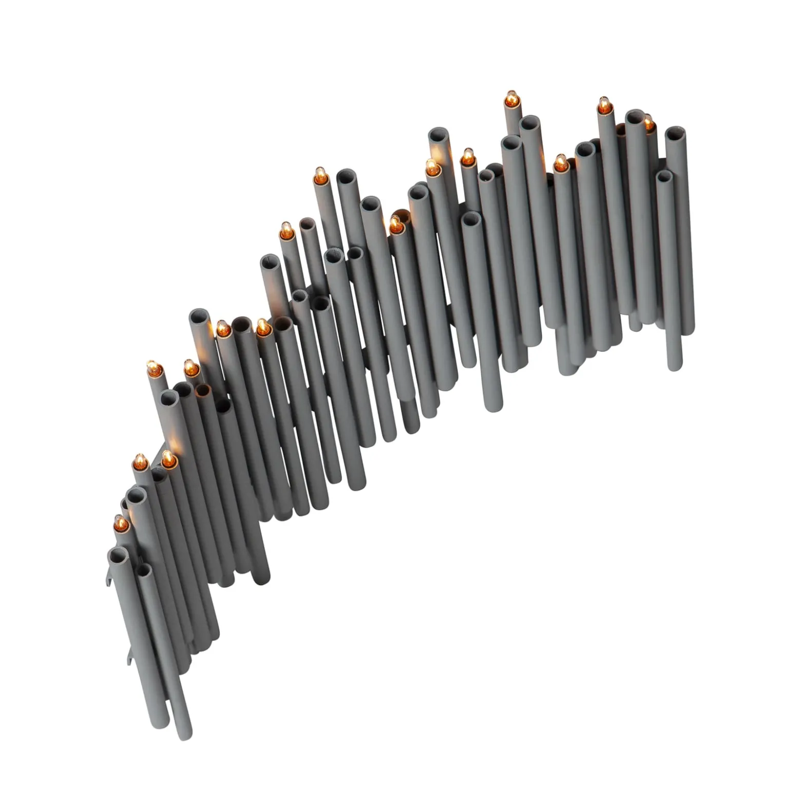 Kerzenleuchter Note, 16-flammig, grau