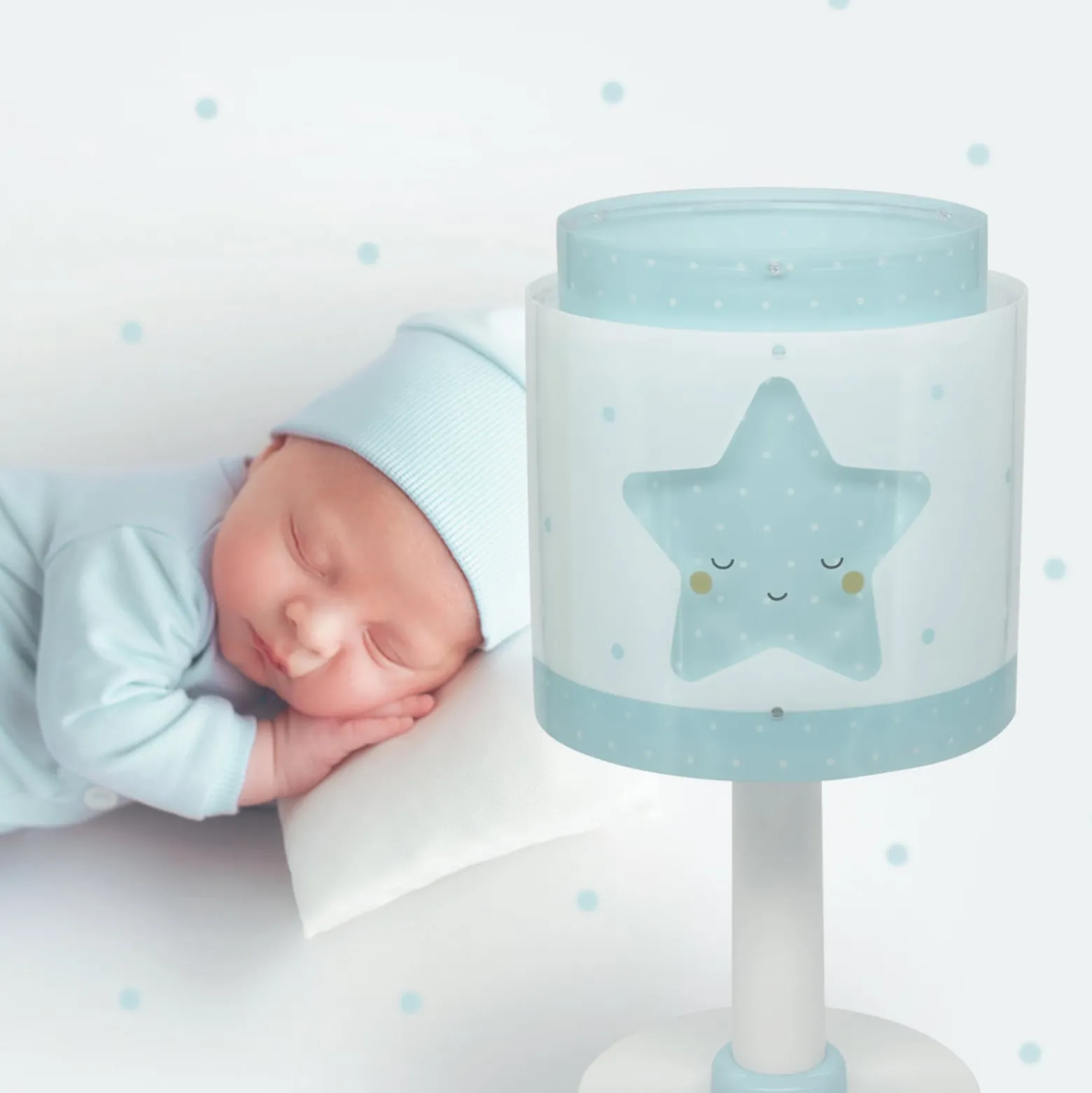 Kinder-Tischlampe Baby Dreams, blau, G4, Ø 15 cm